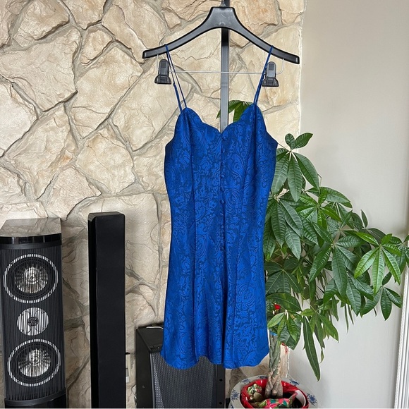 80s Vintage Victoria’s Secret Royal Blue Nightgown Slip Dress XSmall - Picture 1 of 5